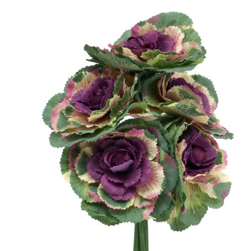 Floristik24 Künstlicher Zierkohl Violett, Grün 25cm 6St