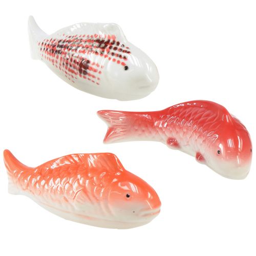 Artikel Koi Deko Fische Keramik Rot Weiß Schwimmend 15cm 3St