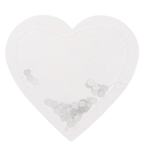 Konfettiherzen aus Papier 5cm Weiß Silber 24 Stück