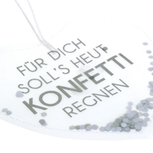 Artikel Geschenkanhänger Konfettiherz 9cm 6St