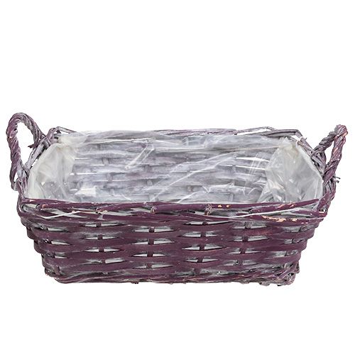 Floristik24 Korb eckig 29cm x 23cm H10cm Dunkellila