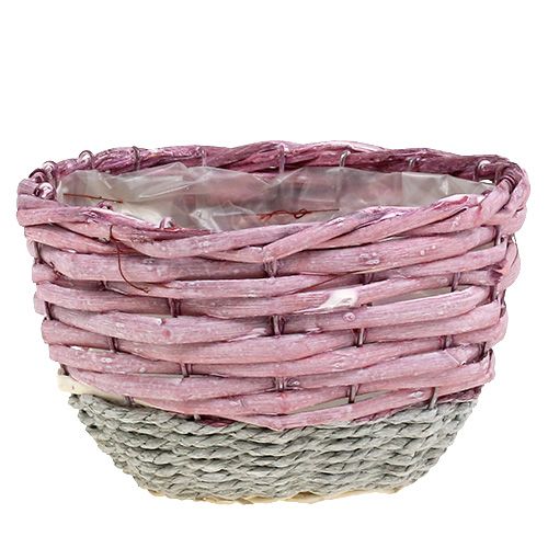 Floristik24 Korb rund 3er-Set Ø14cm - 24cm Rosa, Natur