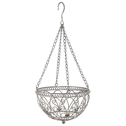 Floristik24 Korb zum Hängen Metall Blumenampel Antik Optik Ø25cm H56cm
