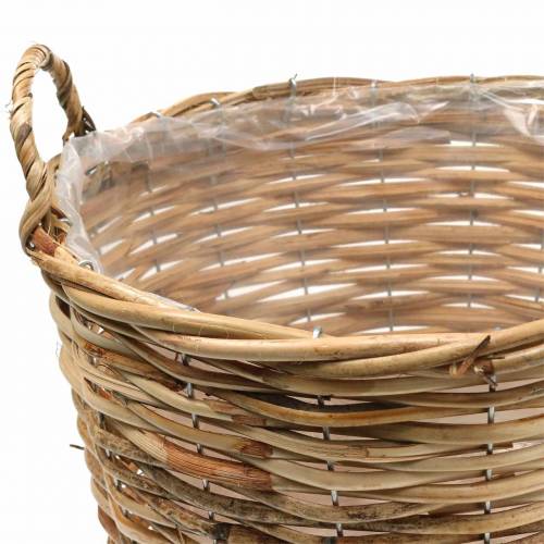 Floristik24 Weidenkorb mit Griffen Braun Ø48/43/37/33cm 4er-Set Pflanzgefäß Deko