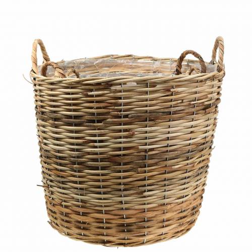 Floristik24 Weidenkorb mit Griffen Braun Ø48/43/37/33cm 4er-Set Pflanzgefäß Deko