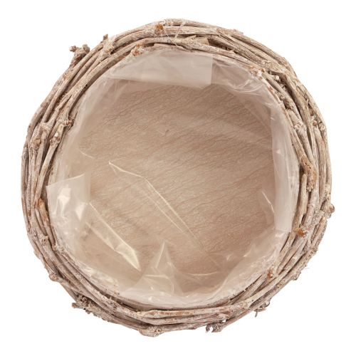 Floristik24 Korb Weidenkorb Pflanzkorb Weiß gewaschen Ø25cm H11cm