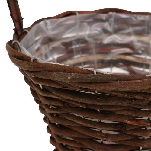Floristik24 Korb geflochten mit Henkel Pflanzkorb Dekokorb Ø20×H15cm