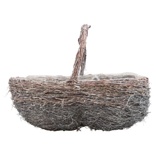Floristik24 Korb mit Henkel Pflanzkorb Weißgewaschen 40/34/27cm 3er-Set