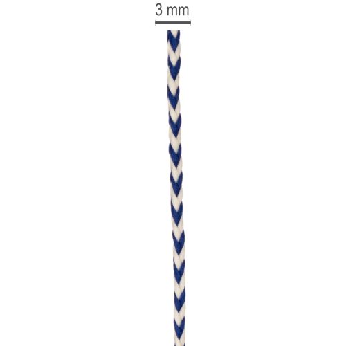 Geschenkband Kordel aus Polyester gestreift 3 mm Weiß-Blau 20 m für Dekoration und Bastelarbeiten | Floristik24.at