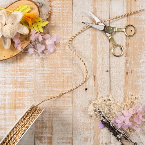 Geschenkband Kordel zweifarbig 3mm 20m Hellbraun und Creme | Floristik24.at