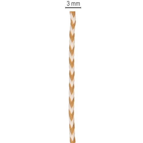 Geschenkband Kordel zweifarbig 3mm 20m Hellbraun und Creme | Floristik24.at