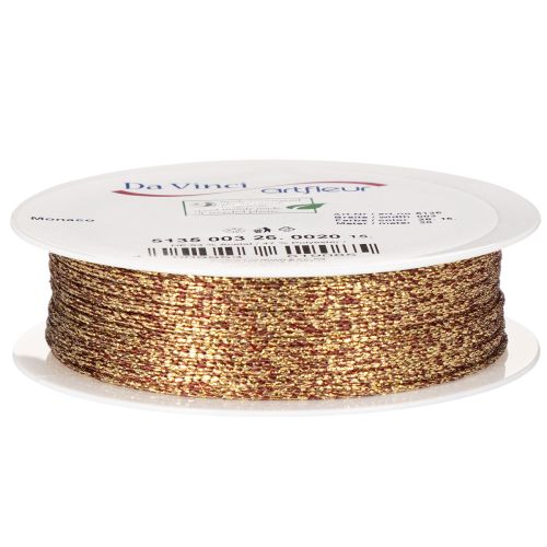 Dekokordel auf Rolle 3 mm x 20 m in Gold für Basteln und Dekoration | Floristik24.at
