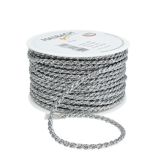 Floristik24 Kordelband Silber 4mm 25m