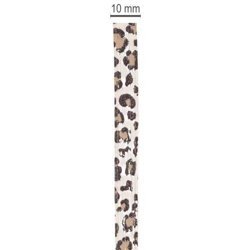 Geschenkband Baumwolle Leopardenmuster 10 mm 100 m cremeweiß | Floristik24.at