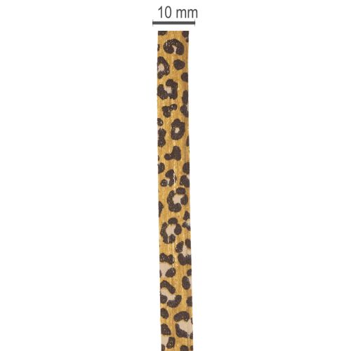 Kräuselband aus Baumwolle mit Leopardenmuster 10 mm x 100 m für den Innenbereich | Floristik24.at