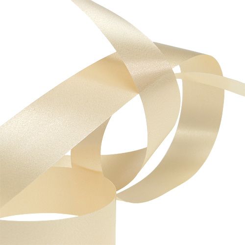 Floristik24 Geschenkband Kräuselband Creme 25mm 100m
