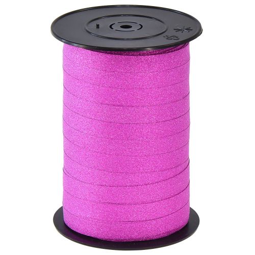 Floristik24 Geschenkband mit Glitter Magnetico Metallic Pink 10mm 100m