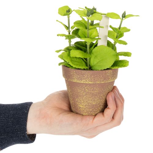 Artikel Kräutertopf künstlich mit Deko Kräutern für Küche Garten Balkon oder Terrasse 15m 3St
