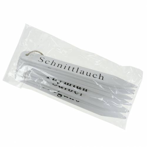 Floristik24 Pflanzstecker Kräuterstecker Weiß 2cm H17,5cm 8 St