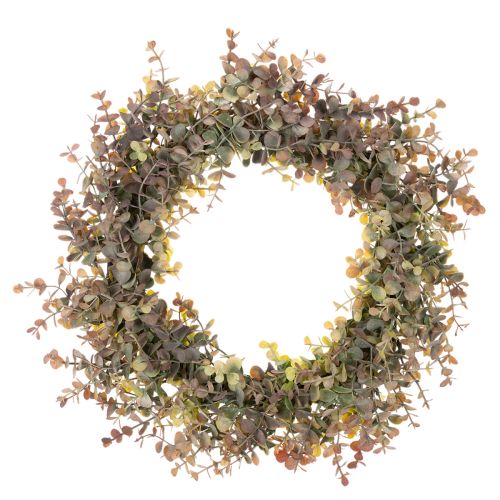 Künstlicher Eukalyptuskranz rund 45 cm Grün-Braun für Herbstdekoration bestellen | Floristik24.at