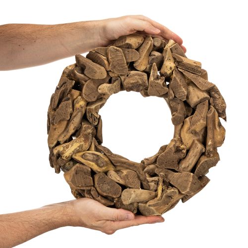 Dekokranz aus Naturholz, rund, 35 cm, braun, für Innenbereiche | Floristik24.at