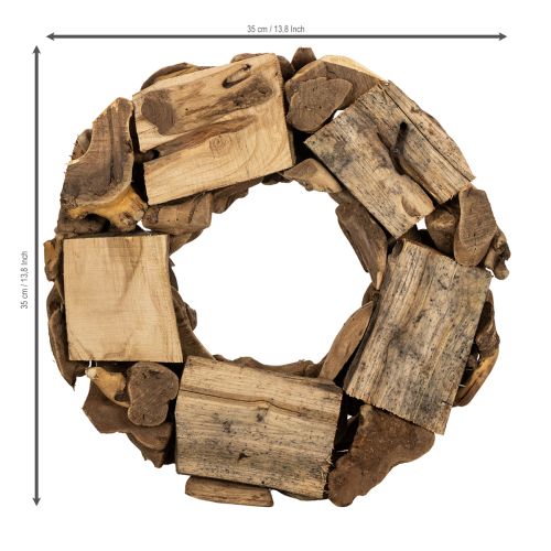 Dekokranz aus Naturholz, rund, 35 cm, braun, für Innenbereiche | Floristik24.at