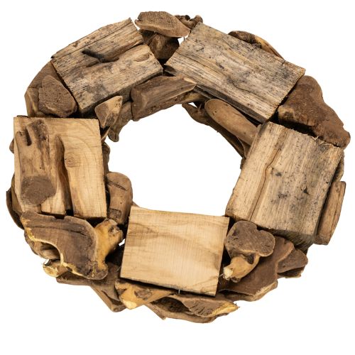 Dekokranz aus Naturholz, rund, 35 cm, braun, für Innenbereiche | Floristik24.at