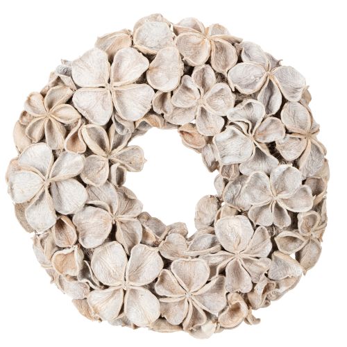 Trockenblumenkranz Landlotus 35cm geweißte Blüten bestellen | Floristik24.at
