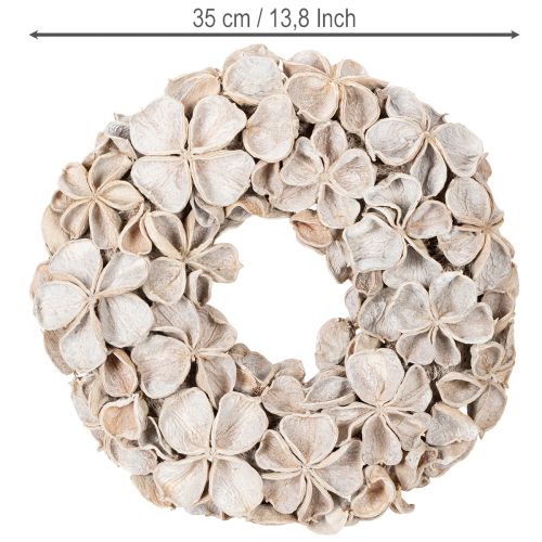 Trockenblumenkranz Landlotus 35cm geweißte Blüten | Floristik24.at
