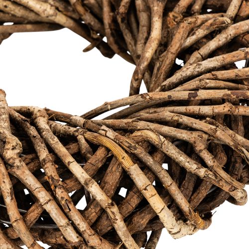 Runder Kranz aus Naturzweigen und Rattan, 35 cm, Braun | Floristik24.at