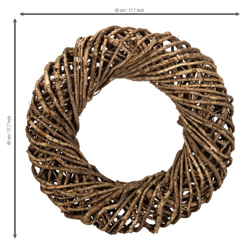 Dekokranz aus Naturzweigen Rattan braun rund Ø 45 cm | Floristik24.at