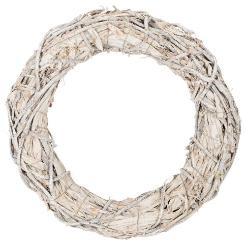 Zweigkranz aus Holz 50 cm geweißte Optik für Dekoration und DIY bestellen | Floristik24.at