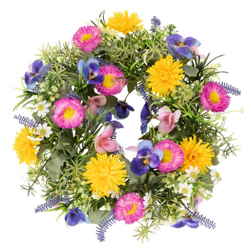 Türkranz Frühlingsblumen künstlich Blumenkranz für die Haustür Dekoration 30cm