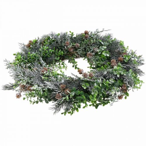 Floristik24 Weihnachtskranz Adventskranz Künstlich Beschneit Ø30cm
