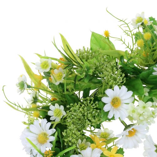 Floristik24 Frühlingskranz mit Gerbera Weiß, Gelb Ø30cm