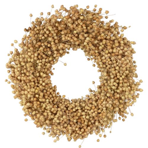 Floristik24 Boho Deko Kranz Flachs Dekokranz Naturkranz trocken Ø28cm