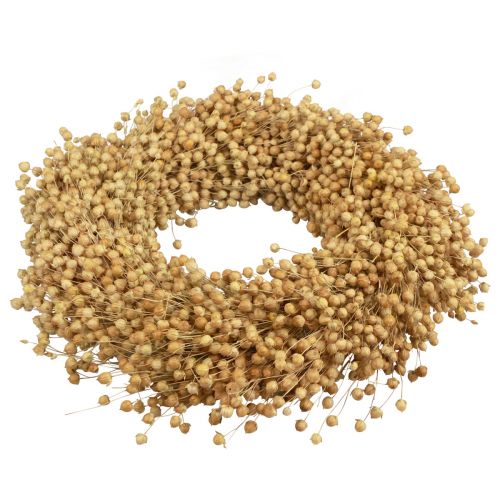 Floristik24 Boho Deko Kranz Flachs Dekokranz Naturkranz trocken Ø28cm