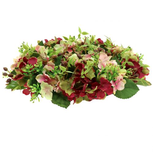 Floristik24 Kranz Hortensien/Beeren Dunkelrot Ø30cm