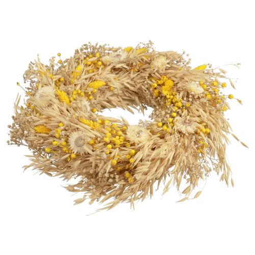 Artikel Deko Kranz Haferkranz Naturkranz Strohblumen Gelb Ø29cm