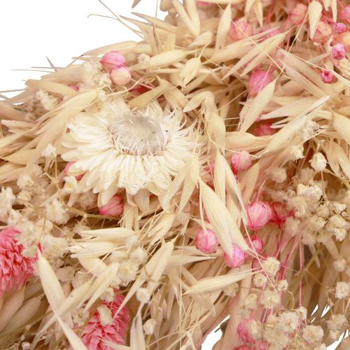 Artikel Deko Kranz Haferkranz Naturkranz Strohblumen Rosa Ø29cm