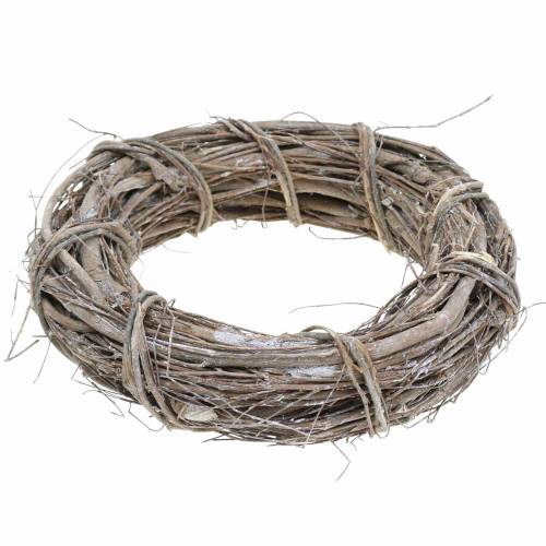 Floristik24 Deko-Kranz Weide Ø20cm Weiß gewaschen