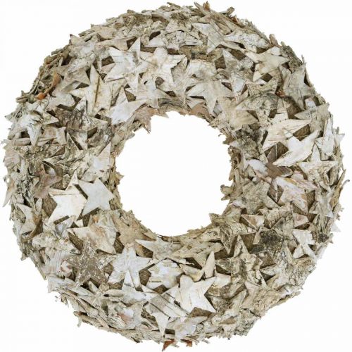 Deko Kranz Sterne Birkenrinde Weihnachtskranz Birke Ø30cm