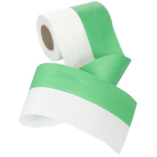 Kranzband Moiré 125mm x 25m Grün-Weiß Taftbindung Schleifenband | Floristik24.at