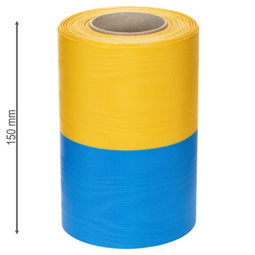 Artikel Kranzband Moiré 150mm Blau-Gelb für Dekorationen und Kranzgestaltung