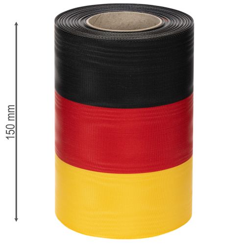 Kranzband Moiré 150 mm Schwarz-Rot-Gold, 25 m Rolle, Taft für Dekoration und Trauerfeiern | Floristik24.at