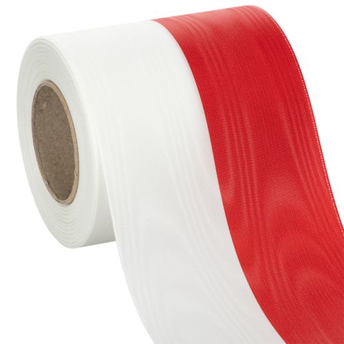 Kranzbänder Moiré Weiß-Rot 100 mm bestellen | Floristik24.at