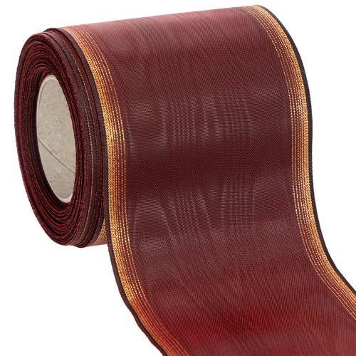 Kranzband aus Taft mit Moiré, 100 mm breit, Bordeaux, 25 m Rolle bestellen | Floristik24.at
