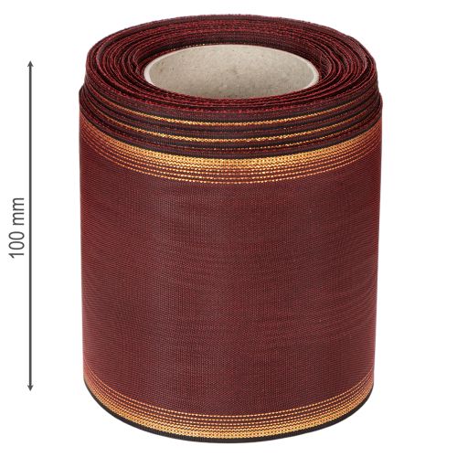 Kranzband aus Taft mit Moiré, 100 mm breit, Bordeaux, 25 m Rolle | Floristik24.at
