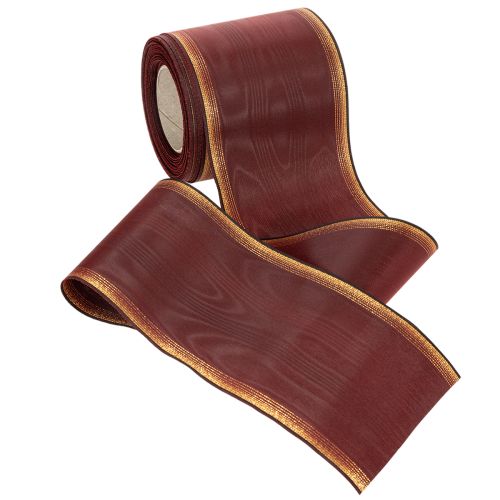 Kranzband aus Taft mit Moiré, 100 mm breit, Bordeaux, 25 m Rolle | Floristik24.at