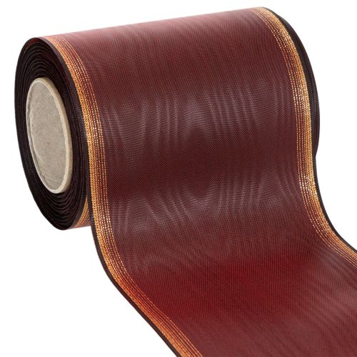 Kranzband Taftbindung Bordeaux 125mm mit Goldkante 25m bestellen | Floristik24.at